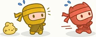 Ninjas running after Neko.